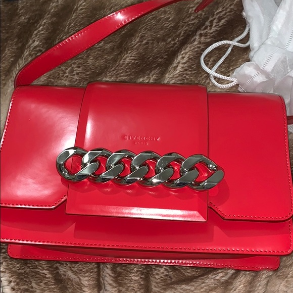 Givenchy Handbags - Givenchy Infinity Smooth Saddle Red Flap Bag/purse
